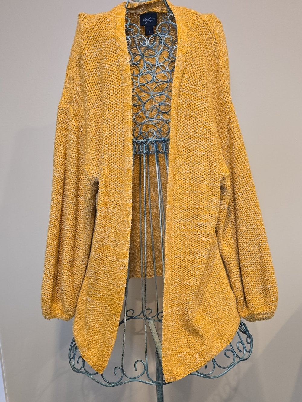 Daytrip Golden Yellow Open-Front Knit Cardigan